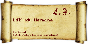 Lábdy Hermina névjegykártya